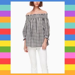 🎉HP🎉 Kate Spade gingham off the shoulder top.